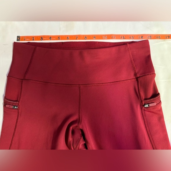 LULULEMON ATHLETICA Red Keep the Fleece leggings size 8 - Picture 14 of 15